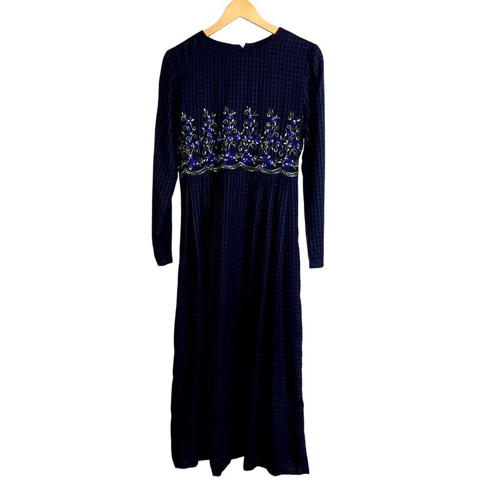 VTG Sarah Elizabeth Vintage Dress Women Size 6 Maxi Embroidered Prairie *